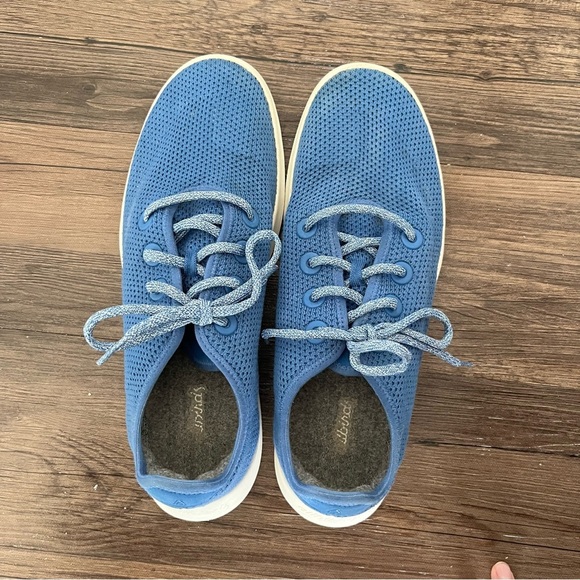 Allbirds Shoes Men's 11 Tree Runners Blue Wool Sneakers - Picture 5 of 8